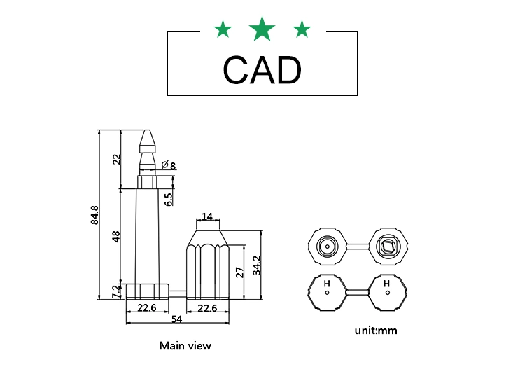 Pn-BS1005 High Quality Security Bolt Seal Tamper Evident Bolt Seal