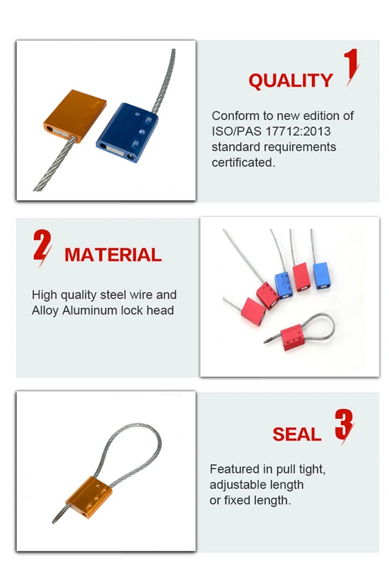 High-Security Seals C111 Cable Seal High-Tensile Strength Wire Alumium-Alloy Lock Head